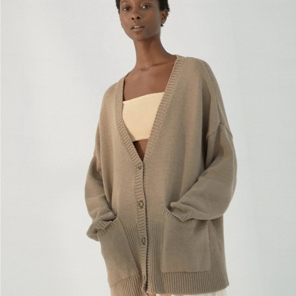 Monica Cordera Oversized Cardigan in Taupe